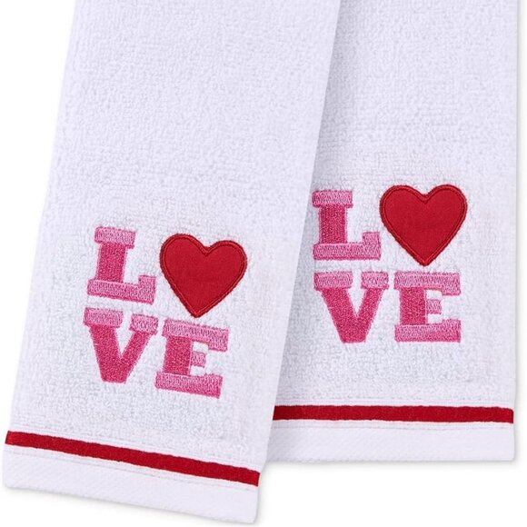 Martha Stewart Other - Martha Stewart 2-Pack Embroidered “Love” Guest Towels • 100% Cotton NWT